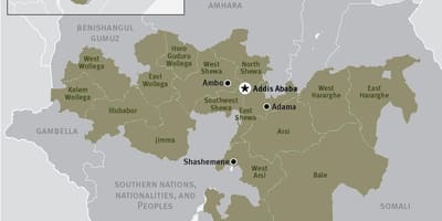 ನಕ್ಷೆ oromia ಪ್ರದೇಶ ಇಥಿಯೋಪಿಯ